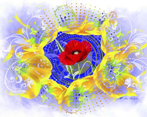 Framed Floral Design Z Print