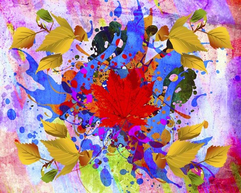 Framed Leave Design Print