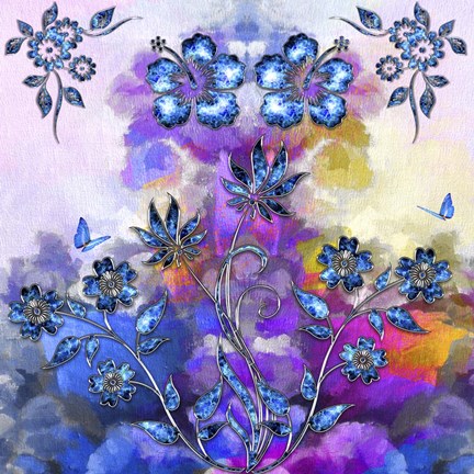 Framed Flower Design Mk9 Print