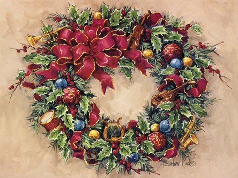 Framed Tis The Season Wreath Print