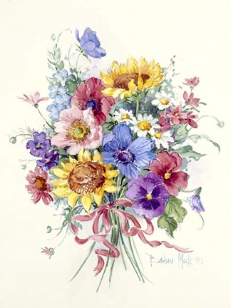 Framed Rose Ribbons Print