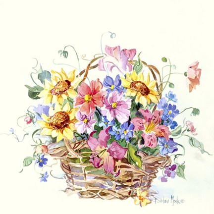 Framed Sunflower Basket Mini II Print