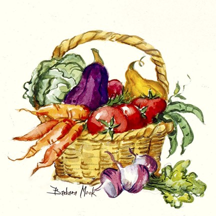 Framed Vegetable Basket Print