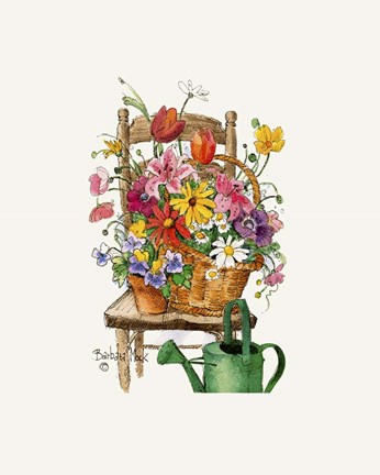 Framed Country Garden Chair Print