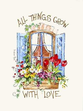 Framed All Things Grow With Love Print