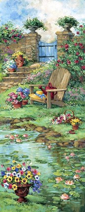 Framed Blue Garden Gate Print