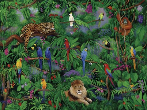 Framed Birds in Paradise Print