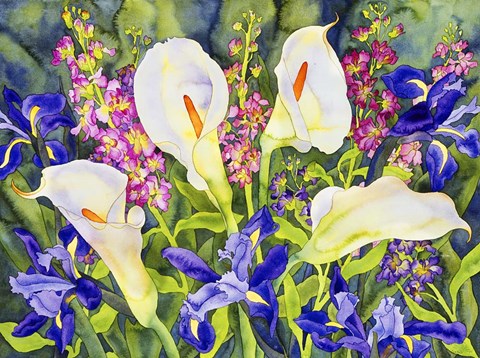 Framed Callas with Irises Print