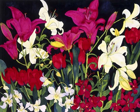 Framed Luscious Lilies Print