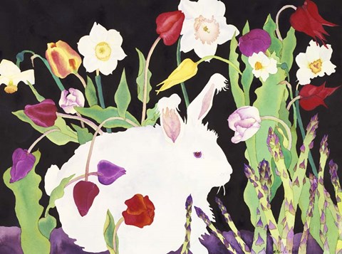 Framed Phoebe with Asparagus Print