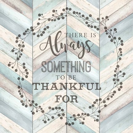 Framed Always Thankful Chevron Print