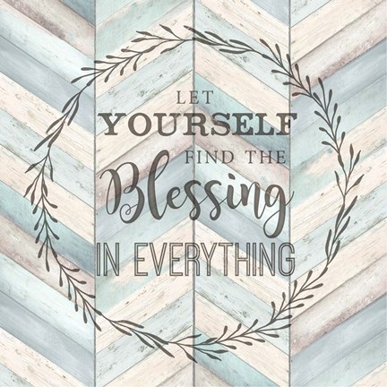 Framed Find the Blessing Chevron Print