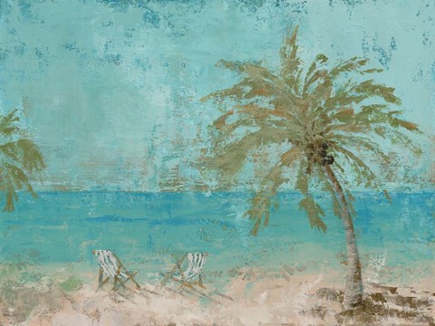 Framed Beach Day Landscape I Print
