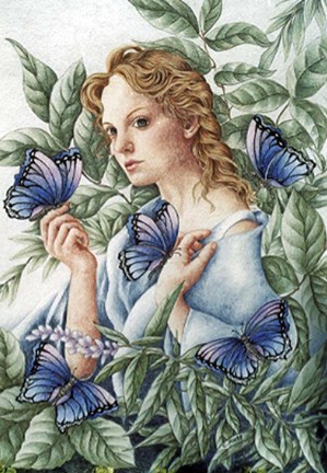 Framed Butterfly Lady Print