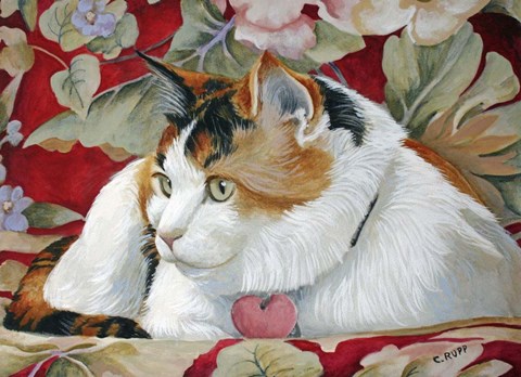 Framed Callie the Calico Cat Print