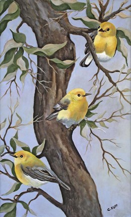 Framed Little Yellow Birds Print