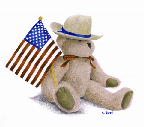 Framed Teddy Bear VI Print