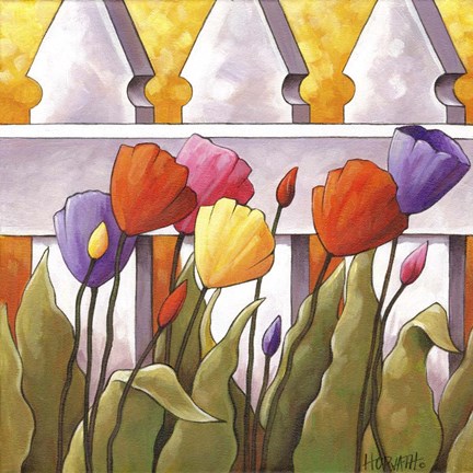 Framed Flower Fence 1 Print