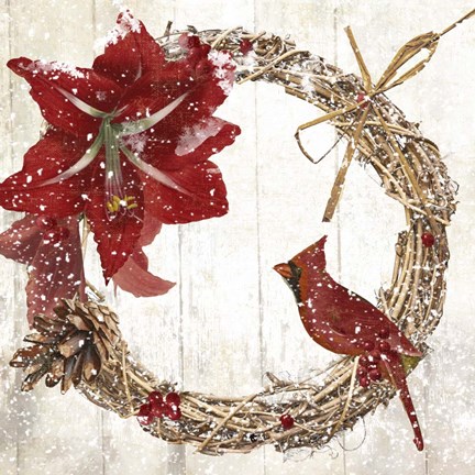 Framed Cardinal Christmas II Print