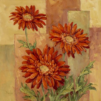 Framed Terracotta Daisies Print