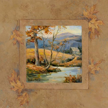Framed Autumn Lodge I Print