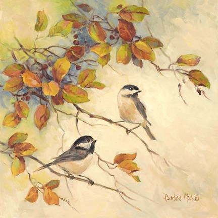 Framed Birds of Autumn II Print