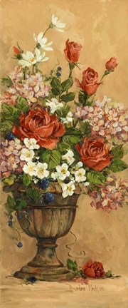 Framed Summer Rose Panel I Print