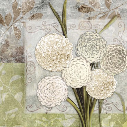 Framed Dahlias for Donna I Print