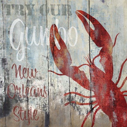 Framed New Orleans Seafood I Print