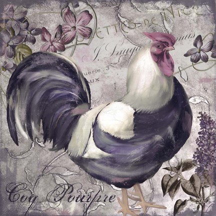 Framed Coqs Colores I Print