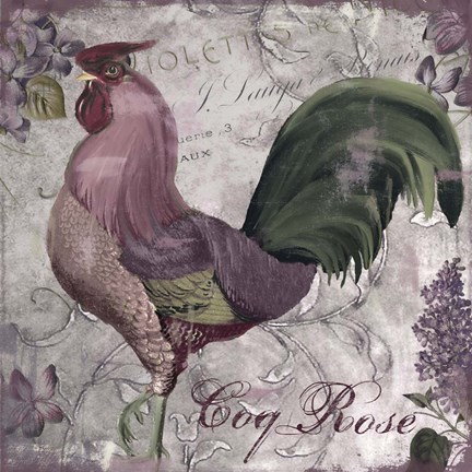 Framed Coqs Colores II Print