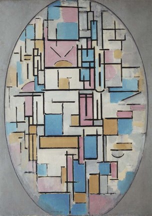 Framed Composition in Oval with Color Planes I, 1914 Print