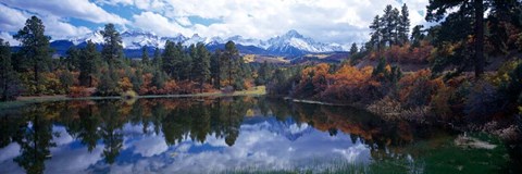 Framed Reflection of Clouds in Water, San Juan Mountains, Colorado Print