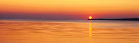 Framed Sunset over Lake Superior, Wisconsin Print