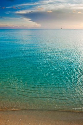 Framed Scenic View of Seascape at Sunset, Great Exuma Island, Bahamas Print