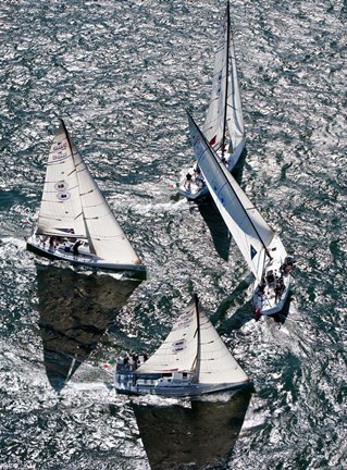 Framed Sailboats in Swan NYYC Invitational Regatta, Newport, Rhode Island Print