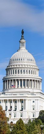 Framed Low Angle View of Capitol Building, Washington DC Print