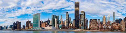 Framed Skyscrapers at the Waterfront, United Nations, New York City Print