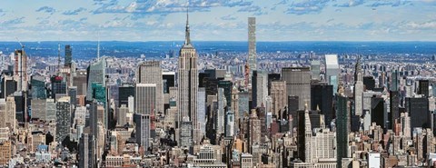 Framed Aerial view of a Cityscape, New York City, NY Print