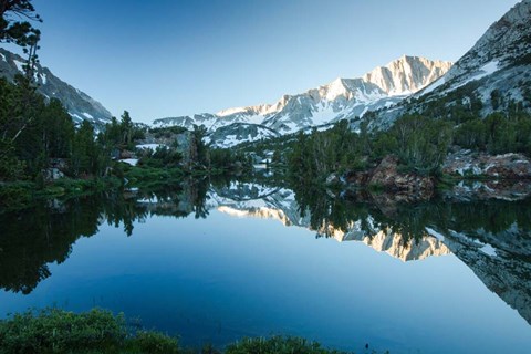 Framed Reflection of Mountain in a River, Sierra Nevada, California Print