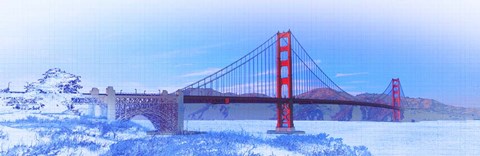 Framed Pop of Color, Golden Gate Bridge, San Francisco Print