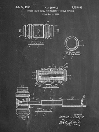Framed Chalkboard Gavel 1953 Patent Print
