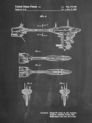Framed Chalkboard Star Wars Nebulon B Escort Frigate Patent Print