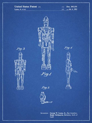 Framed Blueprint Star Wars IG-88 Patent Print