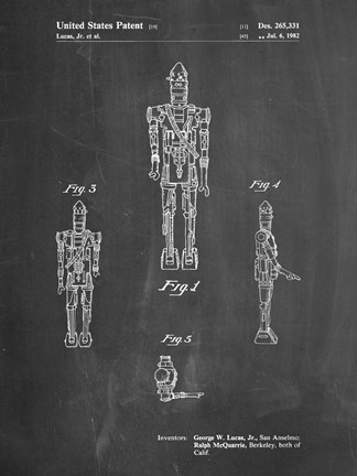 Framed Chalkboard Star Wars IG-88 Patent Print