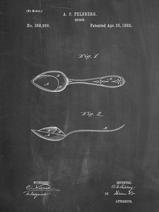 Framed Chalkboard Training Spoon Patent Print