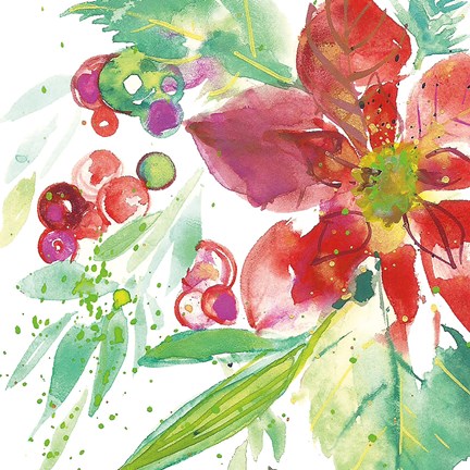 Framed Poinsettia Pretty IV Print
