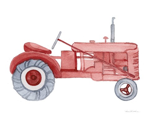 Framed Life on the Farm Tractor Element Print