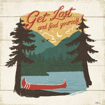 Framed Vintage Lake V Print