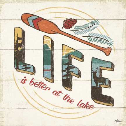 Framed Vintage Lake III Print